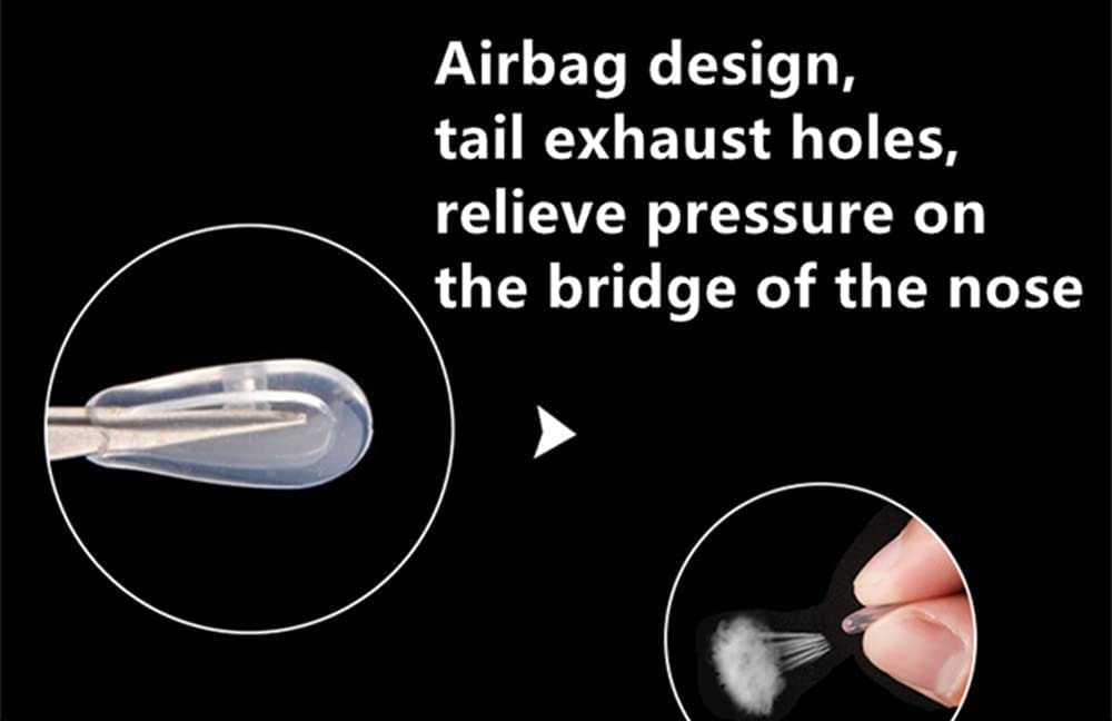 Anti-slip nose pads on eyeglass frame