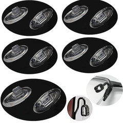 5-pack push-in nose pads for glasses, clear, 14mm, oval silicone