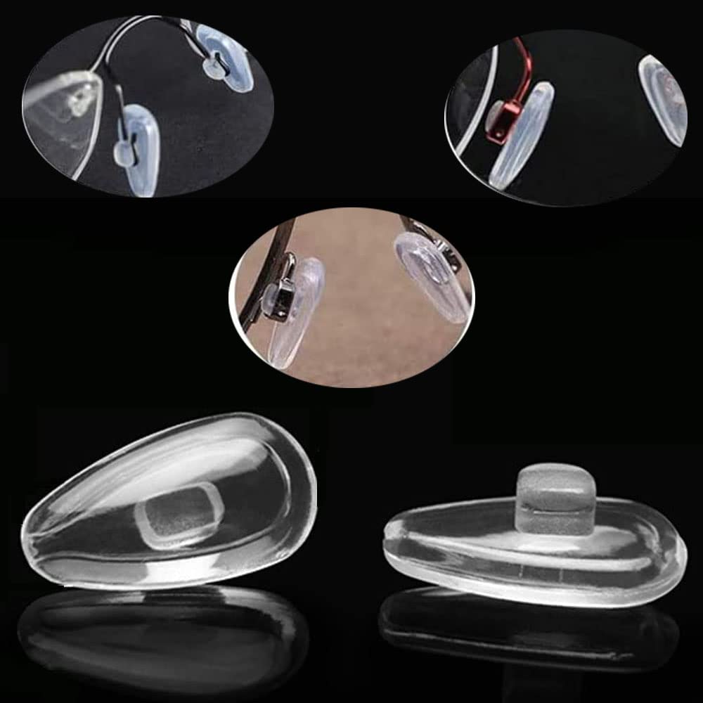 Front view of push-in air chamber silicone nose pads for glasses