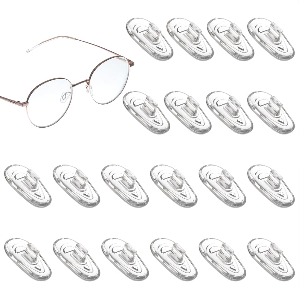 Set of 10 pairs of transparent silicone push-in eyeglass nose pads
