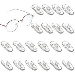 Set of 10 pairs of transparent silicone push-in eyeglass nose pads