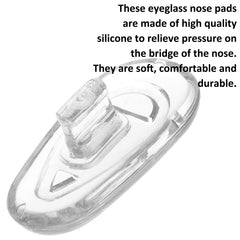 Nose pads attached to glasses from a side angle