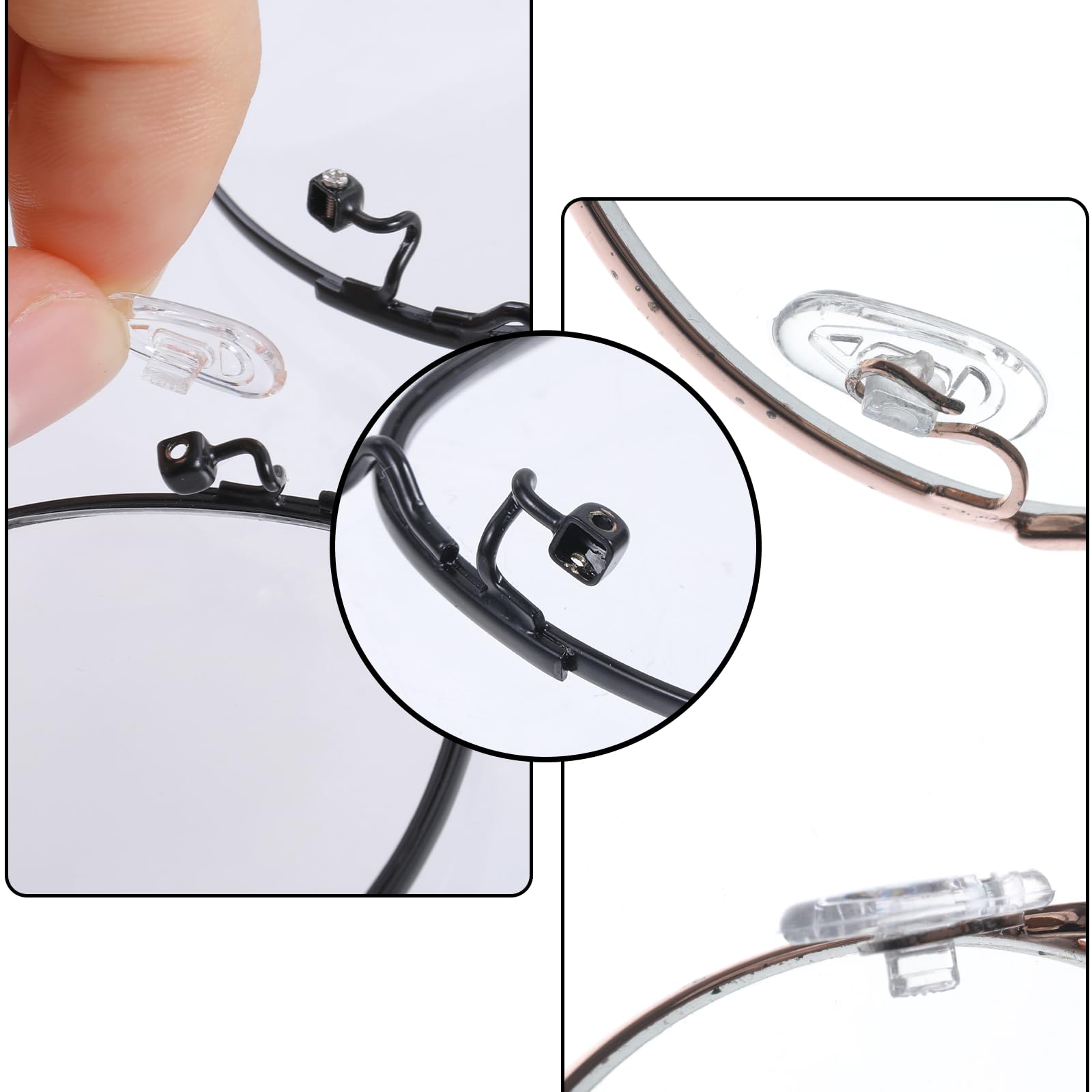 Replacement kit components for glasses nose pads