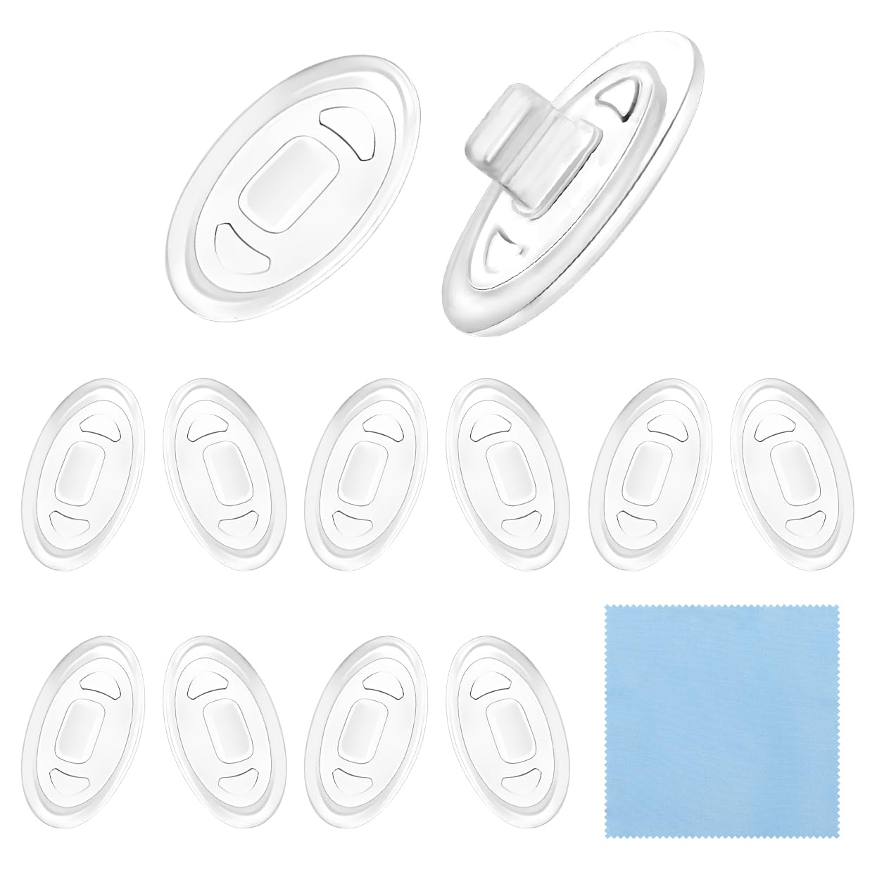 Push-in oval silicone nose pads set for eyeglasses