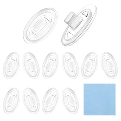 Push-in oval silicone nose pads set for eyeglasses