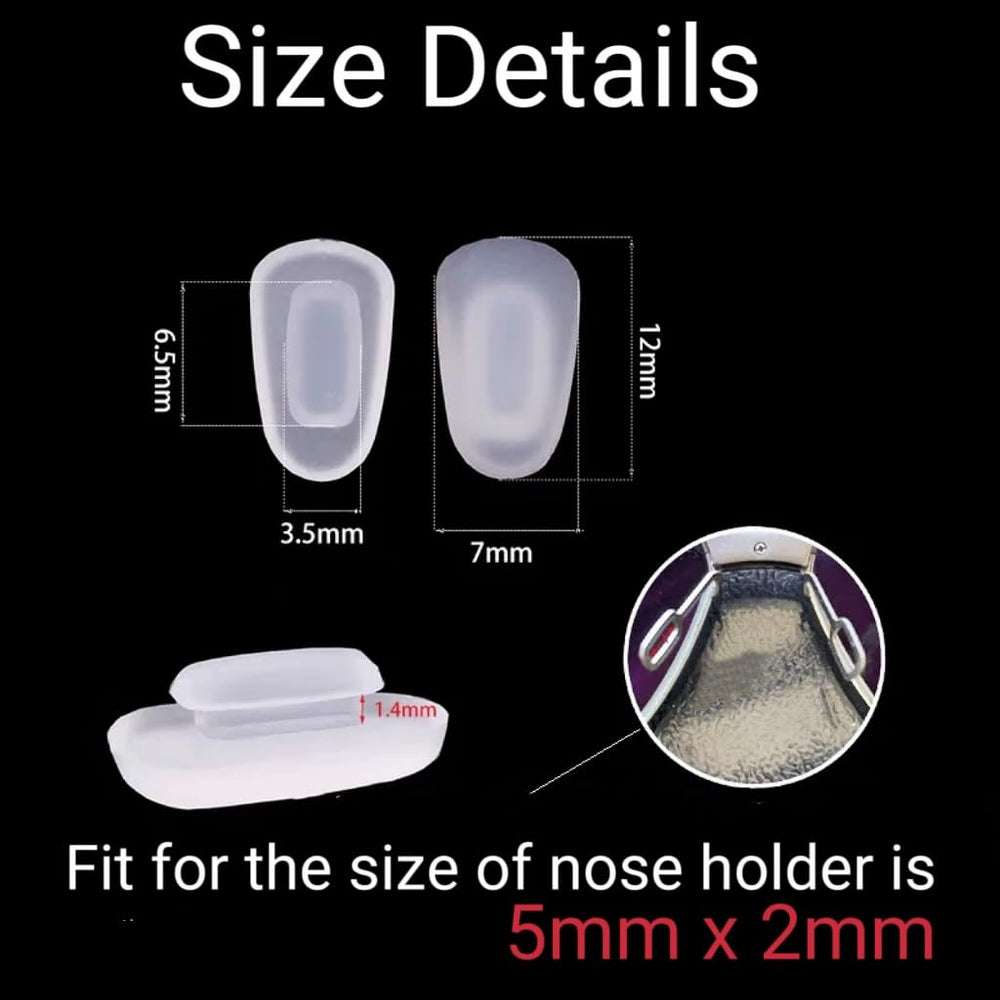 Push-in silicone nose pads for glasses (12x7mm)