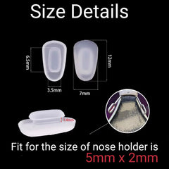 Push-in silicone nose pads for glasses (12x7mm)