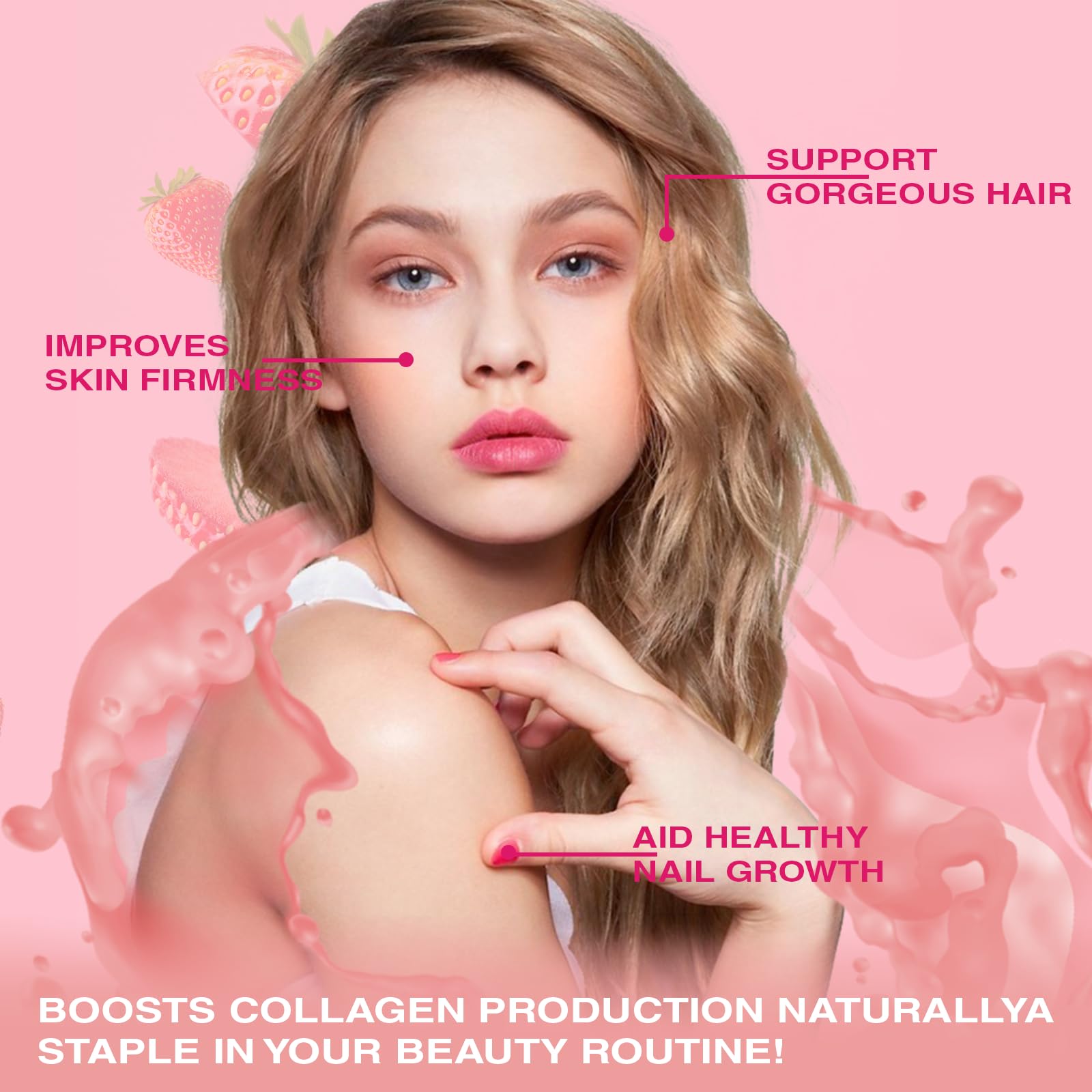 Nutrition label showing 2500mg hydrolyzed collagen and vitamins