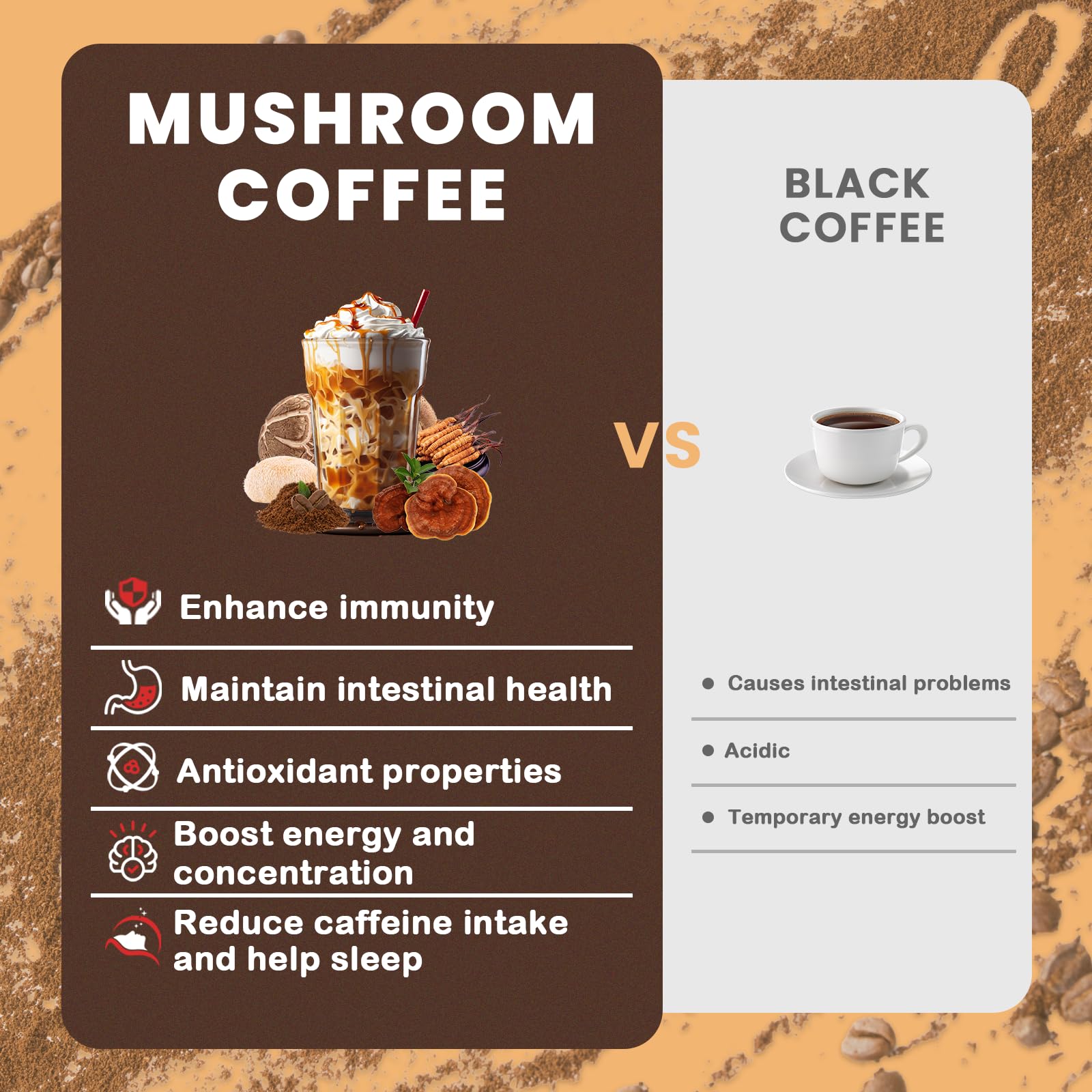 MCT oil powder in the mushroom coffee blend