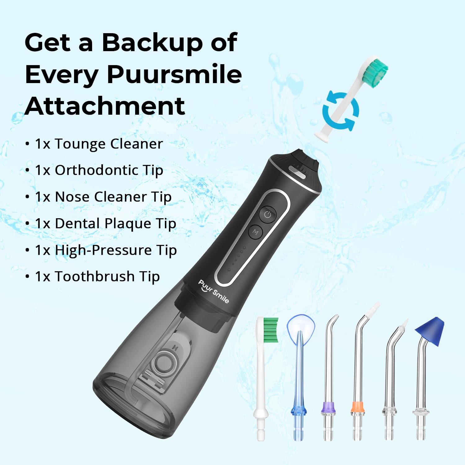 Dental plaque tip for deep cleaning with water flosser