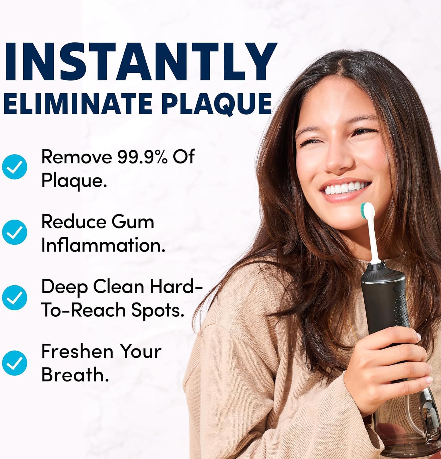 Seven replacement tips included with the flosser