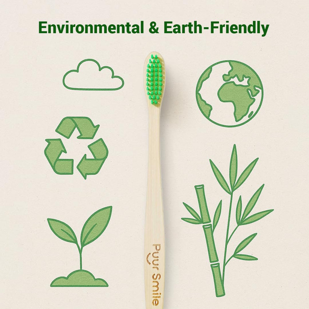Gift-worthy sustainable bamboo toothbrush set