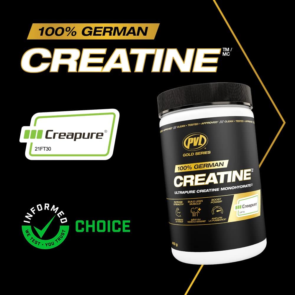Creatine powder measured for an 82-serving portion