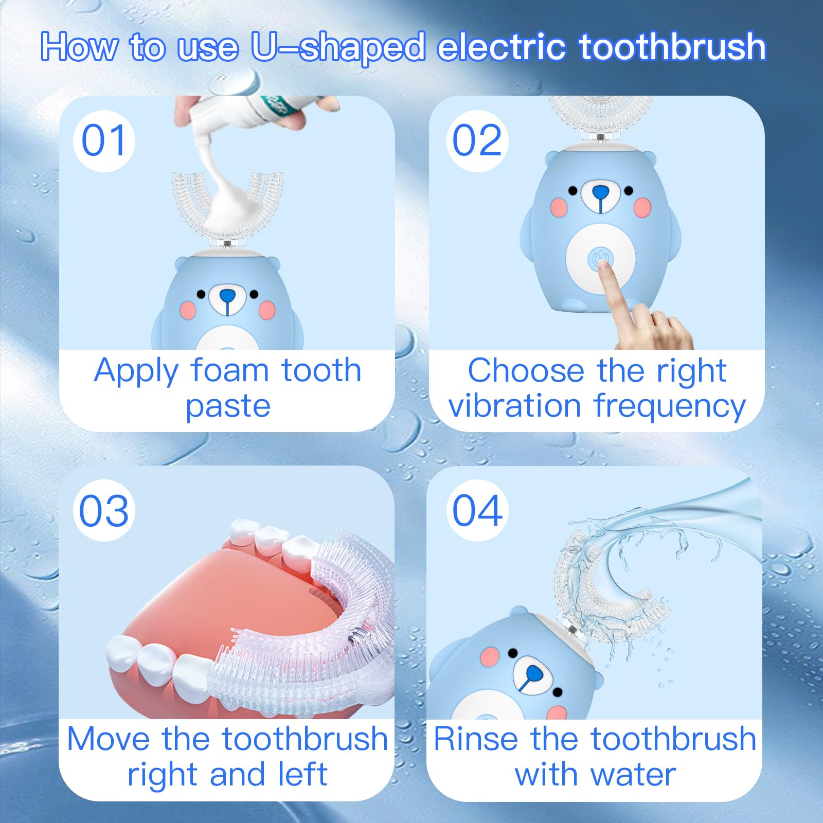 One U-shaped replacement head for PVOGRT kids toothbrush