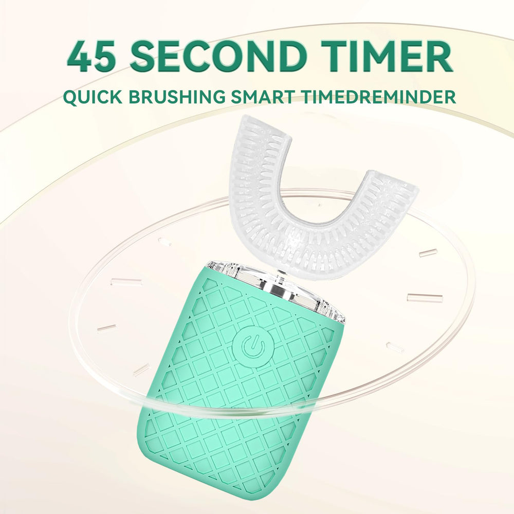 360° cleaning demonstration of PVOGRT U-shaped toothbrush