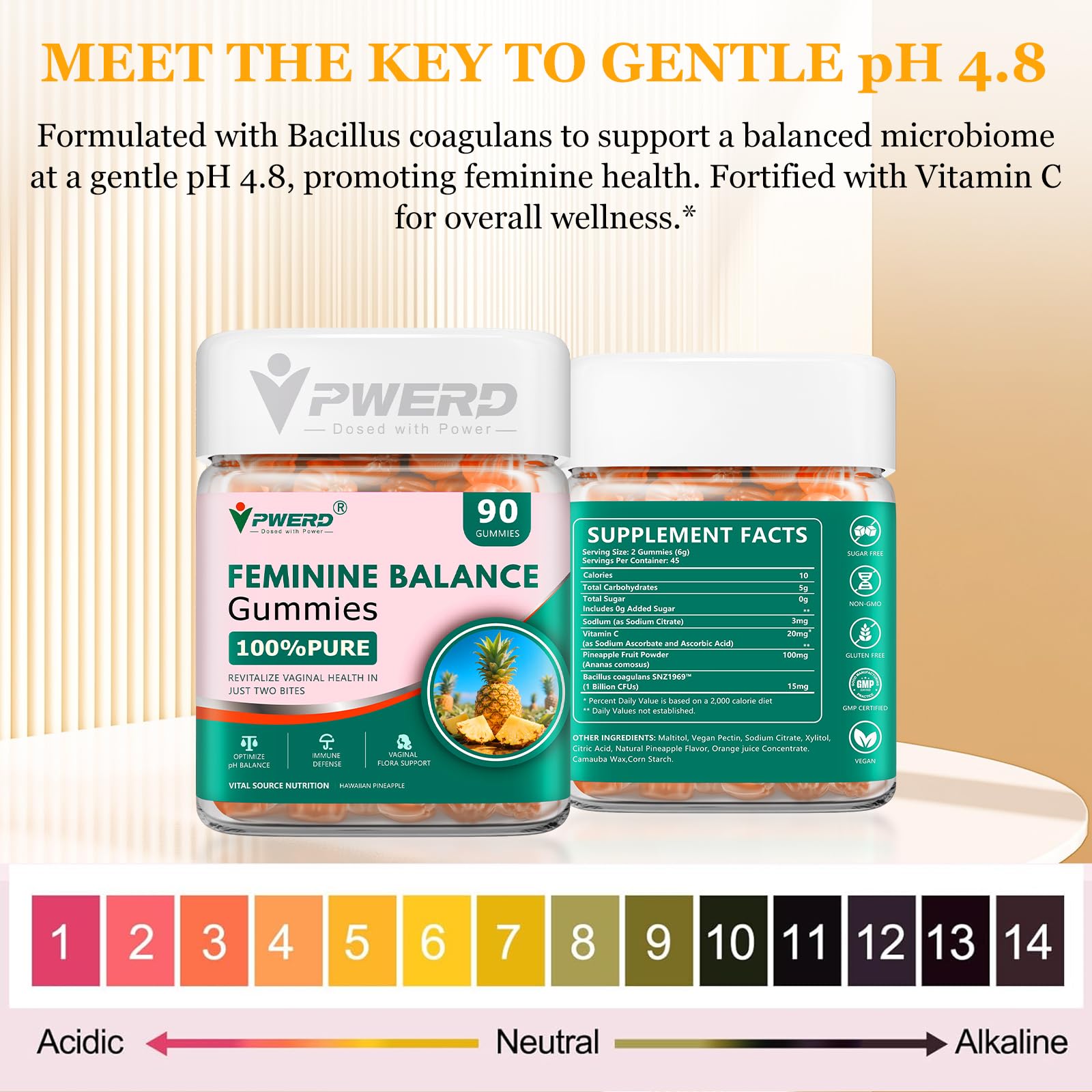 Gummies packaging with seal and product details