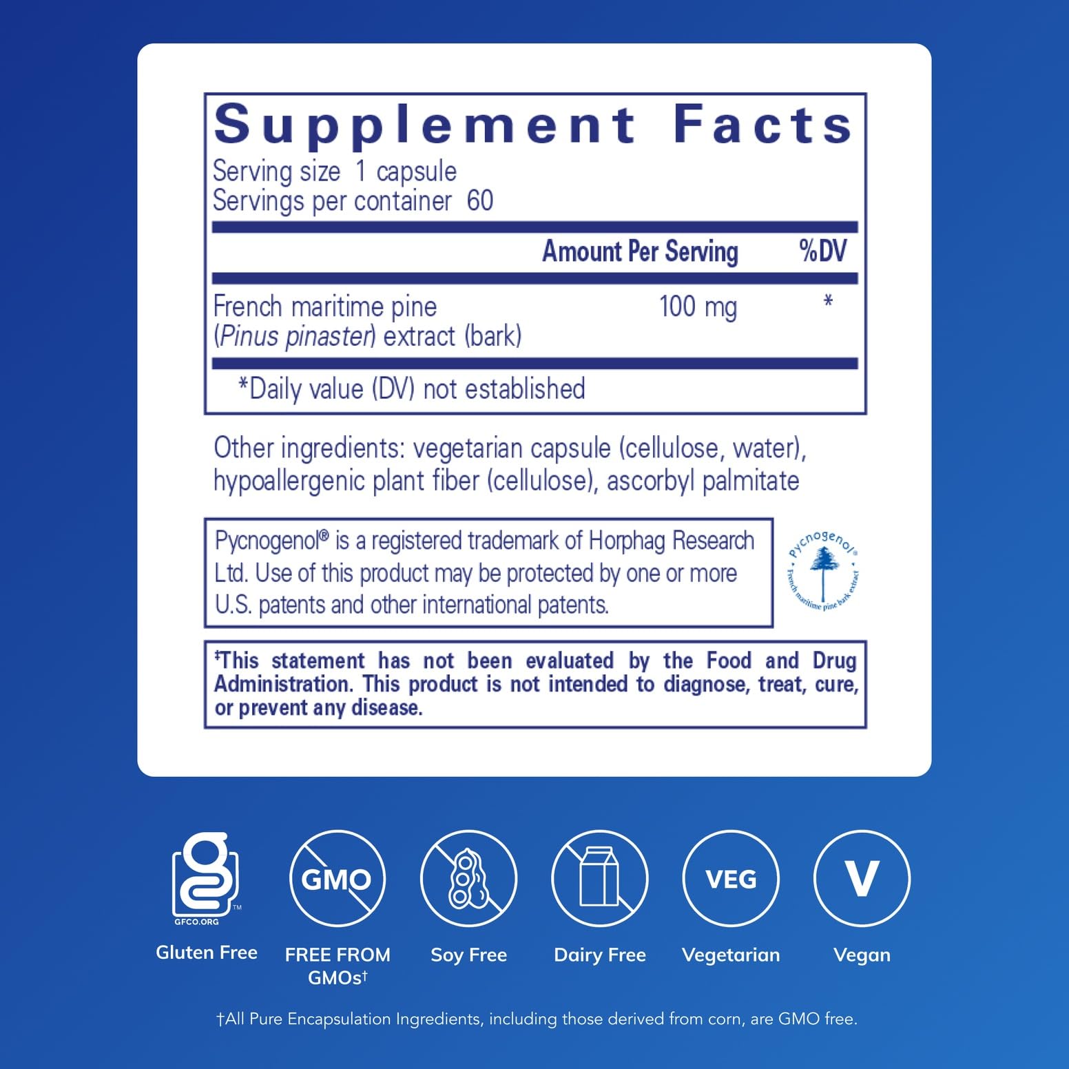 Pycnogenol 100 mg capsules
