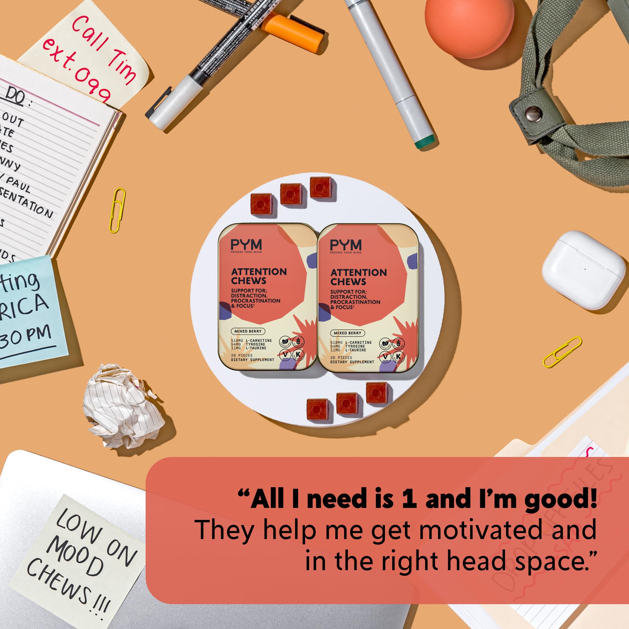 Label highlights L-Carnitine, Tyrosine and L-Taurine ingredients