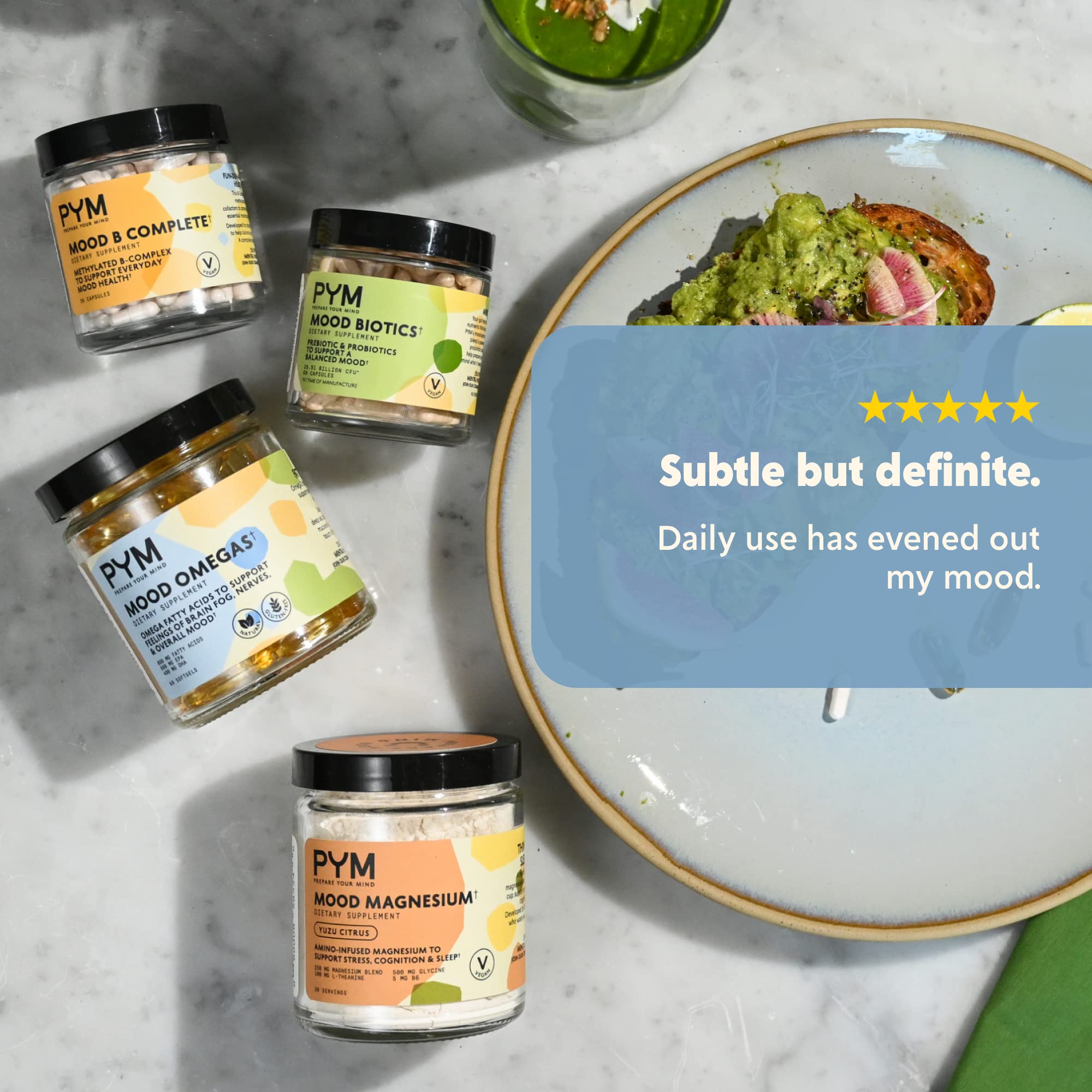 Non-GMO and gluten-free packaging for Mood Omegas