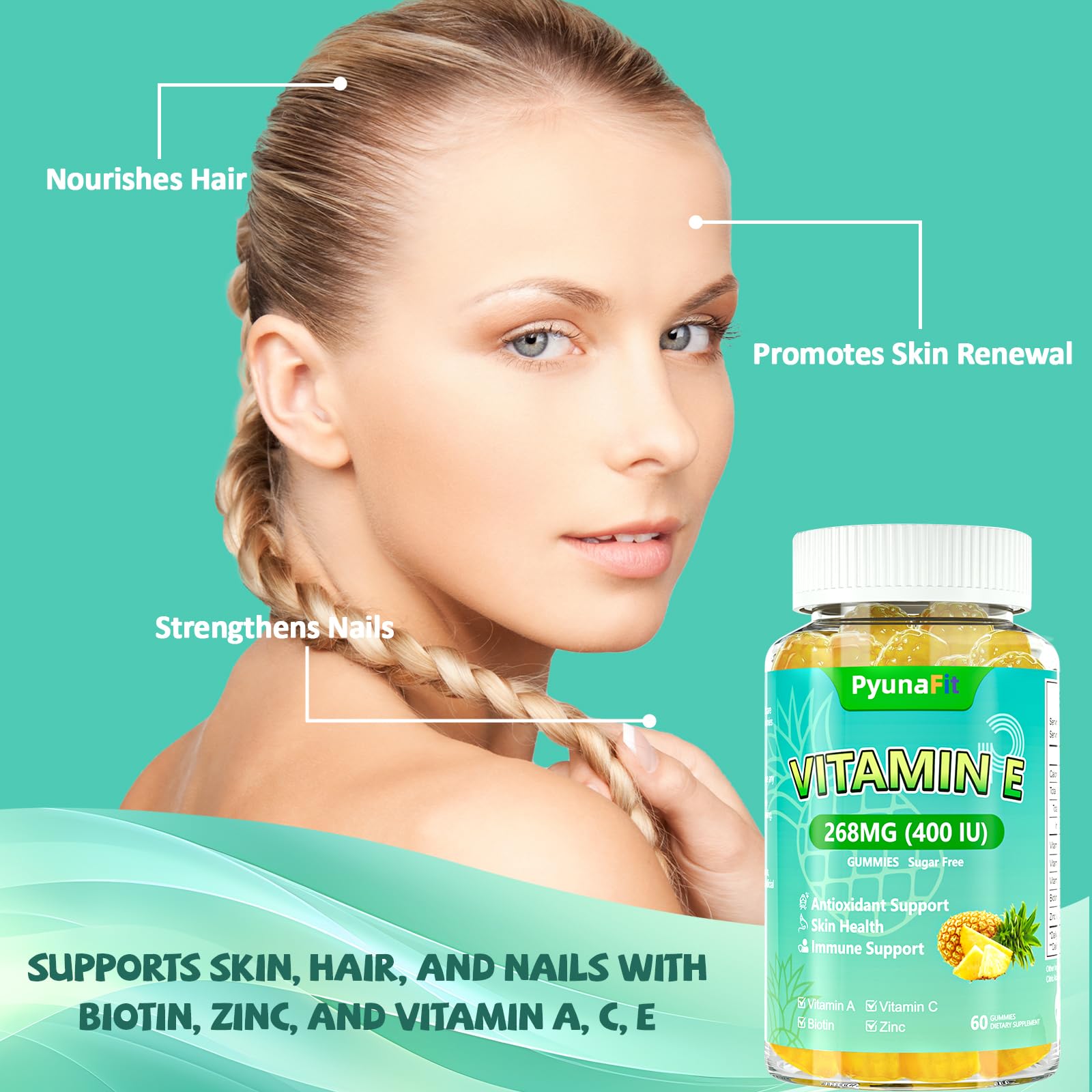 Gummy chews with pineapple flavor detail