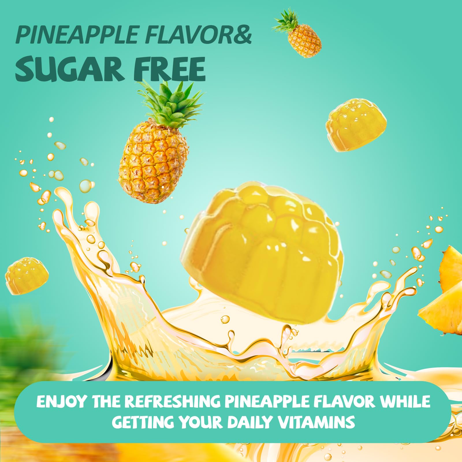 Label showing vitamins A, C, E, Biotin and Zinc