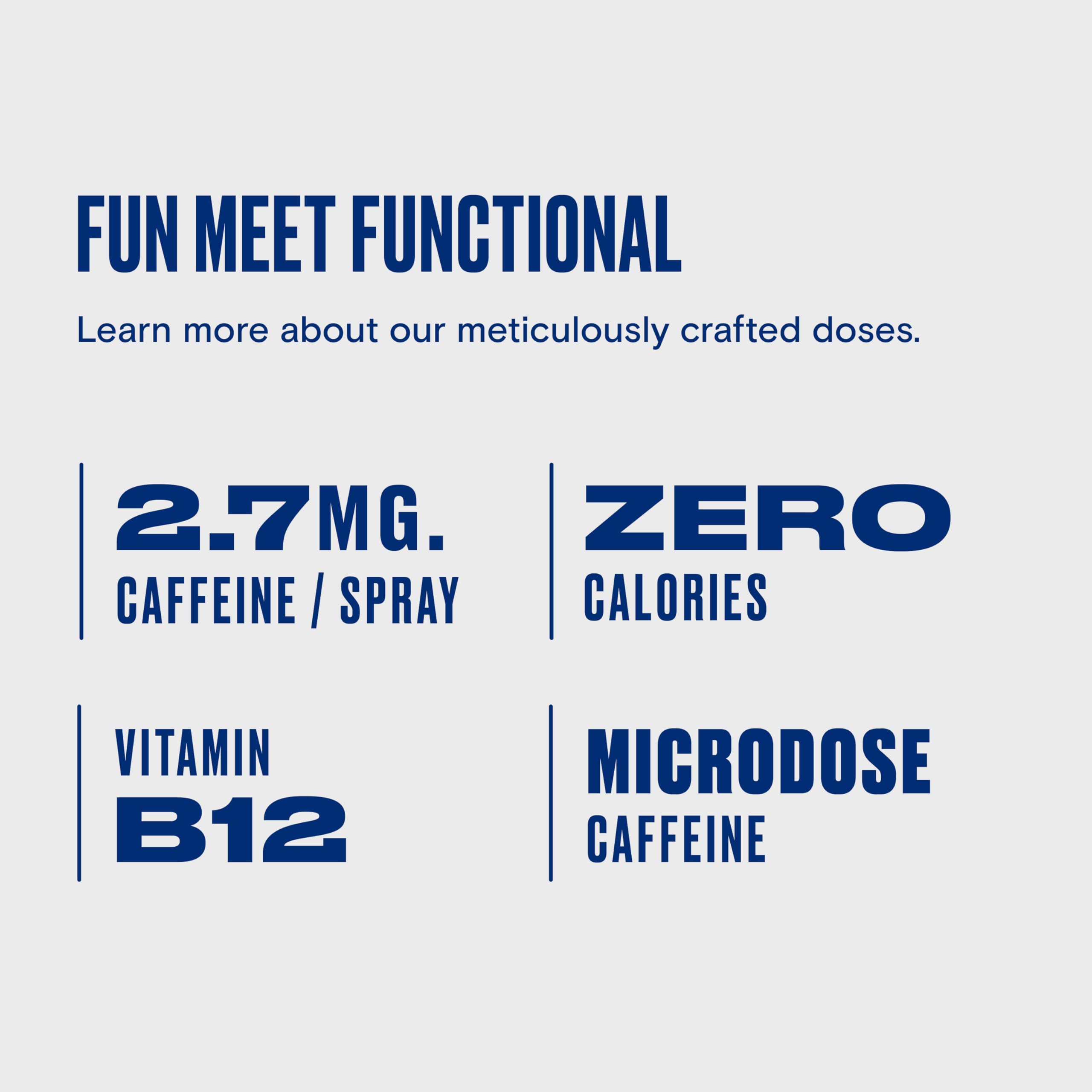 Ingredients panel showing caffeine, Vitamin B12 and electrolytes