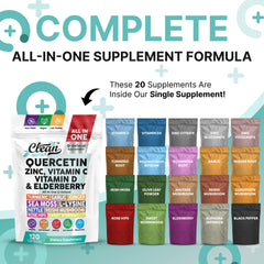 Close-up of Q-Defend 18-in-1 immune blend ingredients