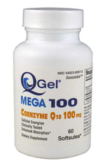 Q-Gel Mega 100 CoQ10 softgel bottle 60 softgels