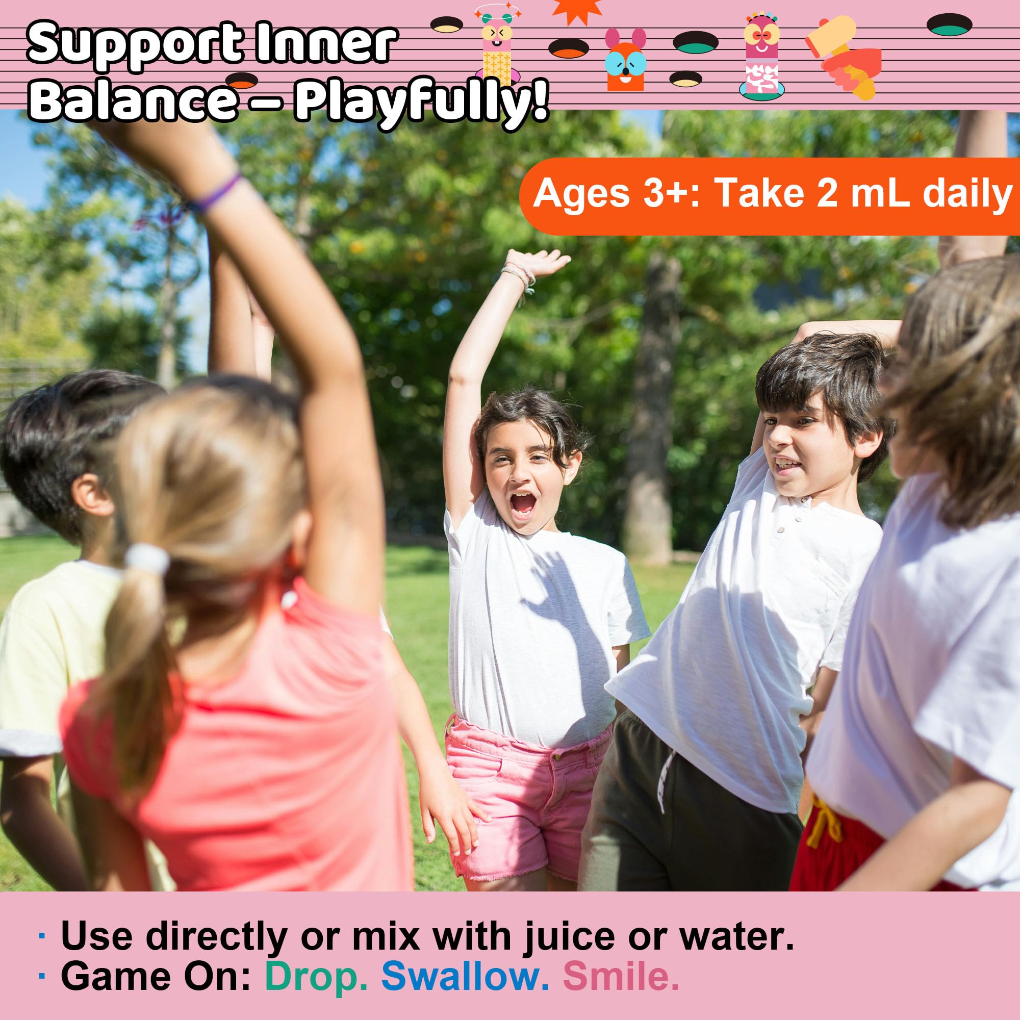 Q'ankyaq kid detox drops pour scene highlights easy dosing for children