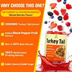 Mixed berries flavored Turkey Tail Mushroom Gummies