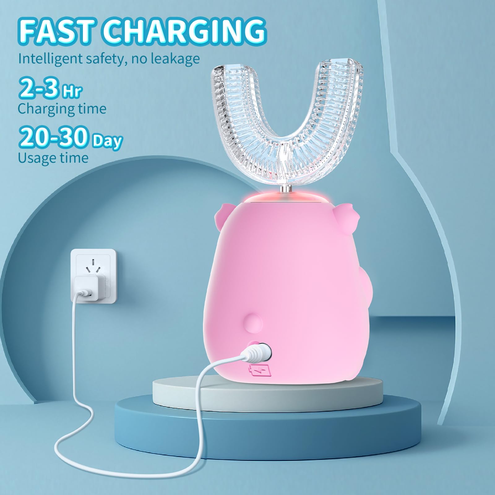 IPX7 waterproof kids electric toothbrush