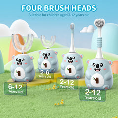 Close-up of U-shaped silicone brush heads on the toothbrush