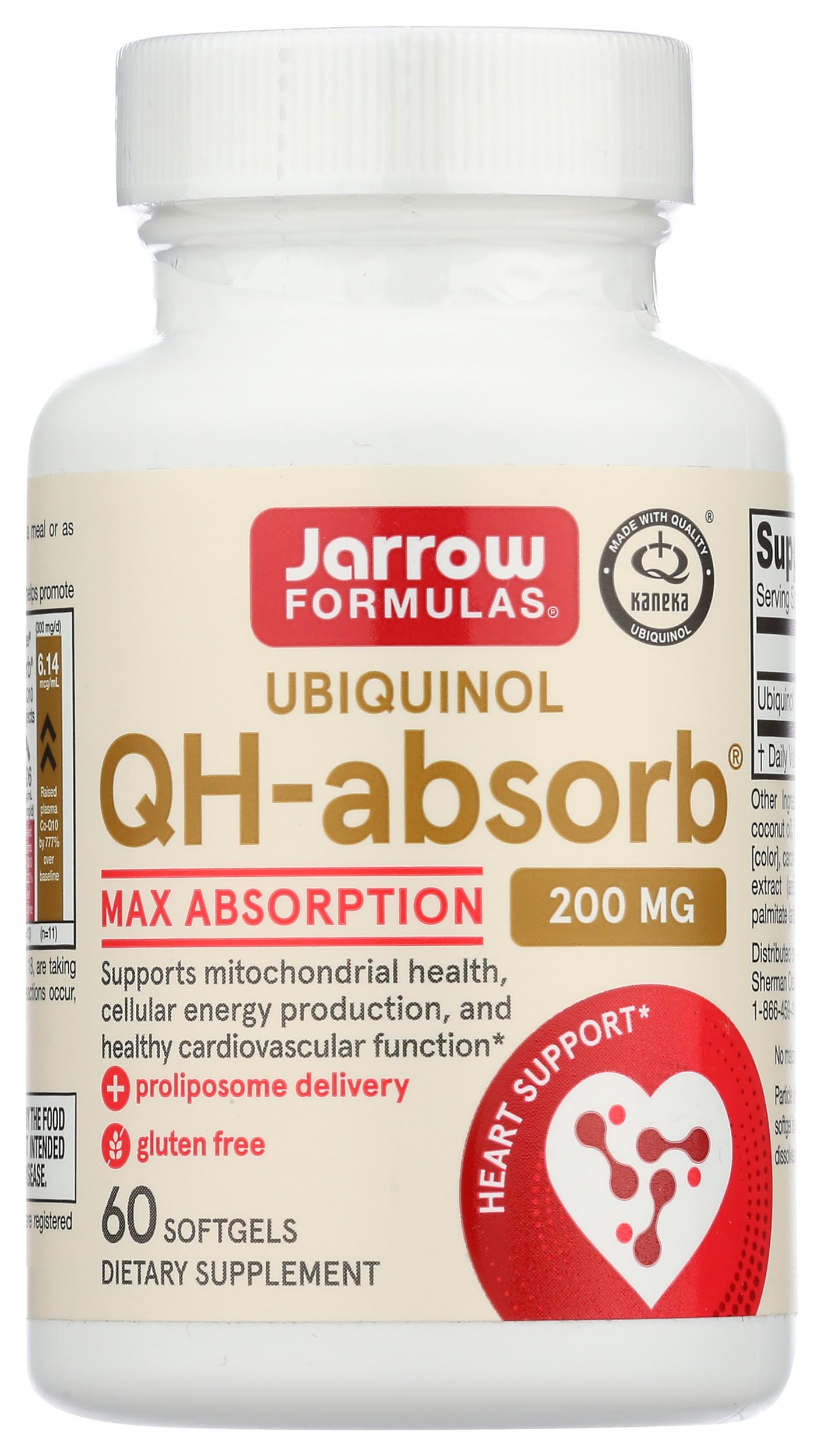 Bottled Jarrow QH-absorb 200 mg softgels - front view