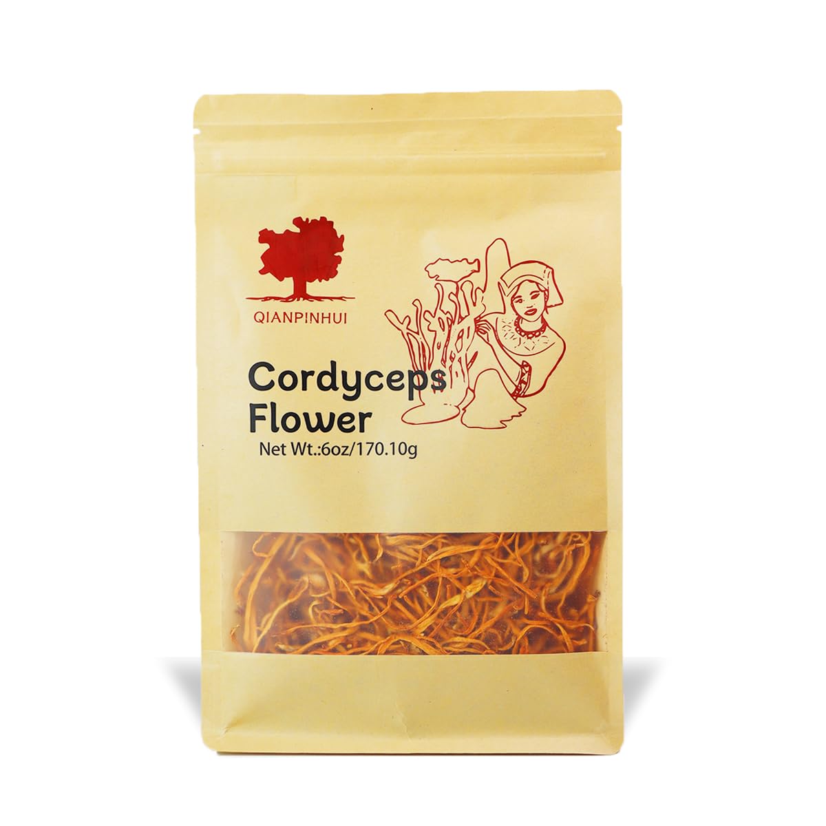Close-up of cordyceps flower threads and texture