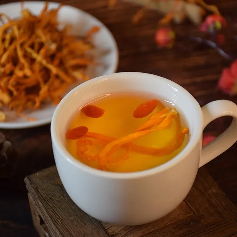 Cordyceps flower tea infusion preparation