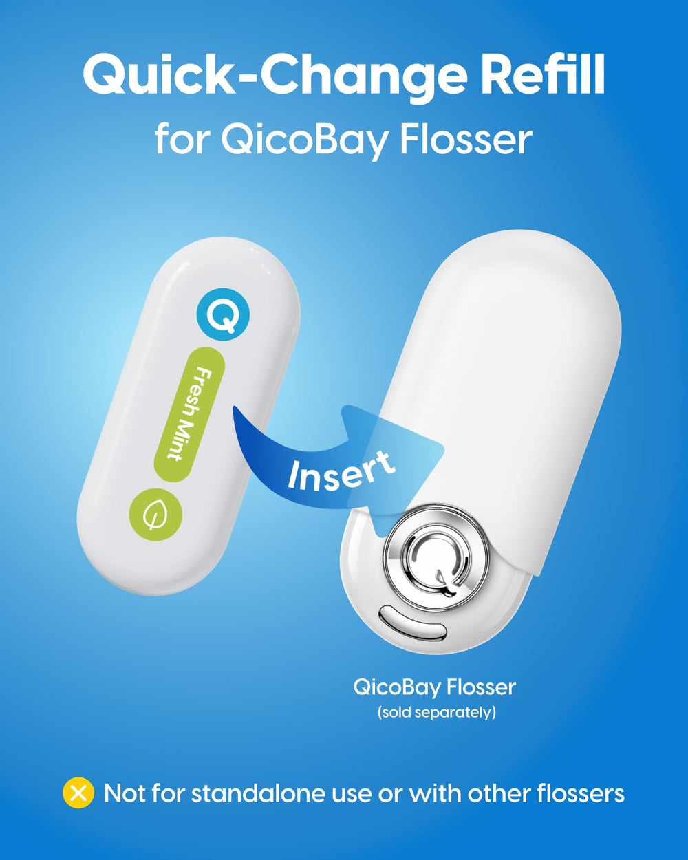 Refill capsule being loaded into a C1S flosser