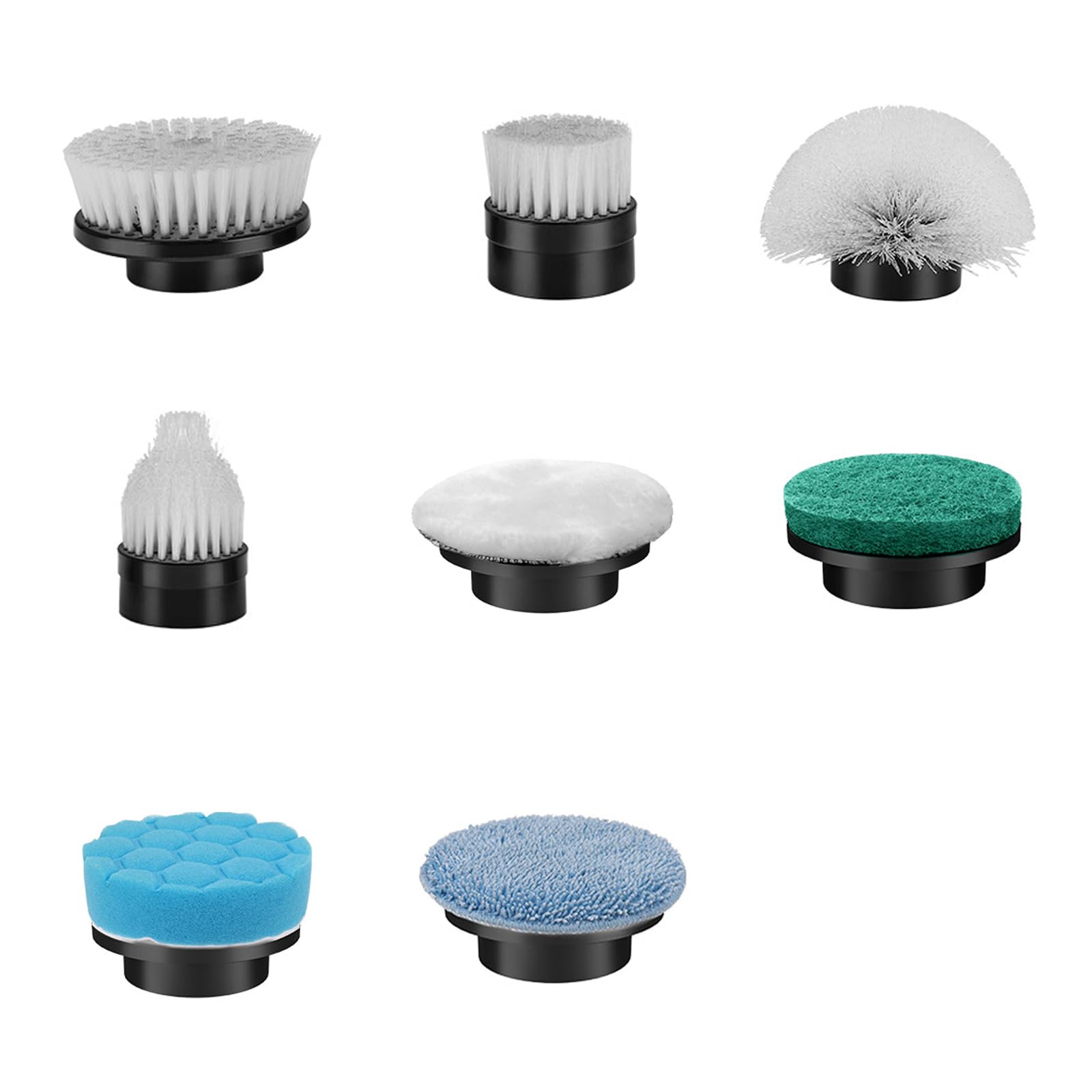 8-in-1 scrubber brush heads set for tile floors