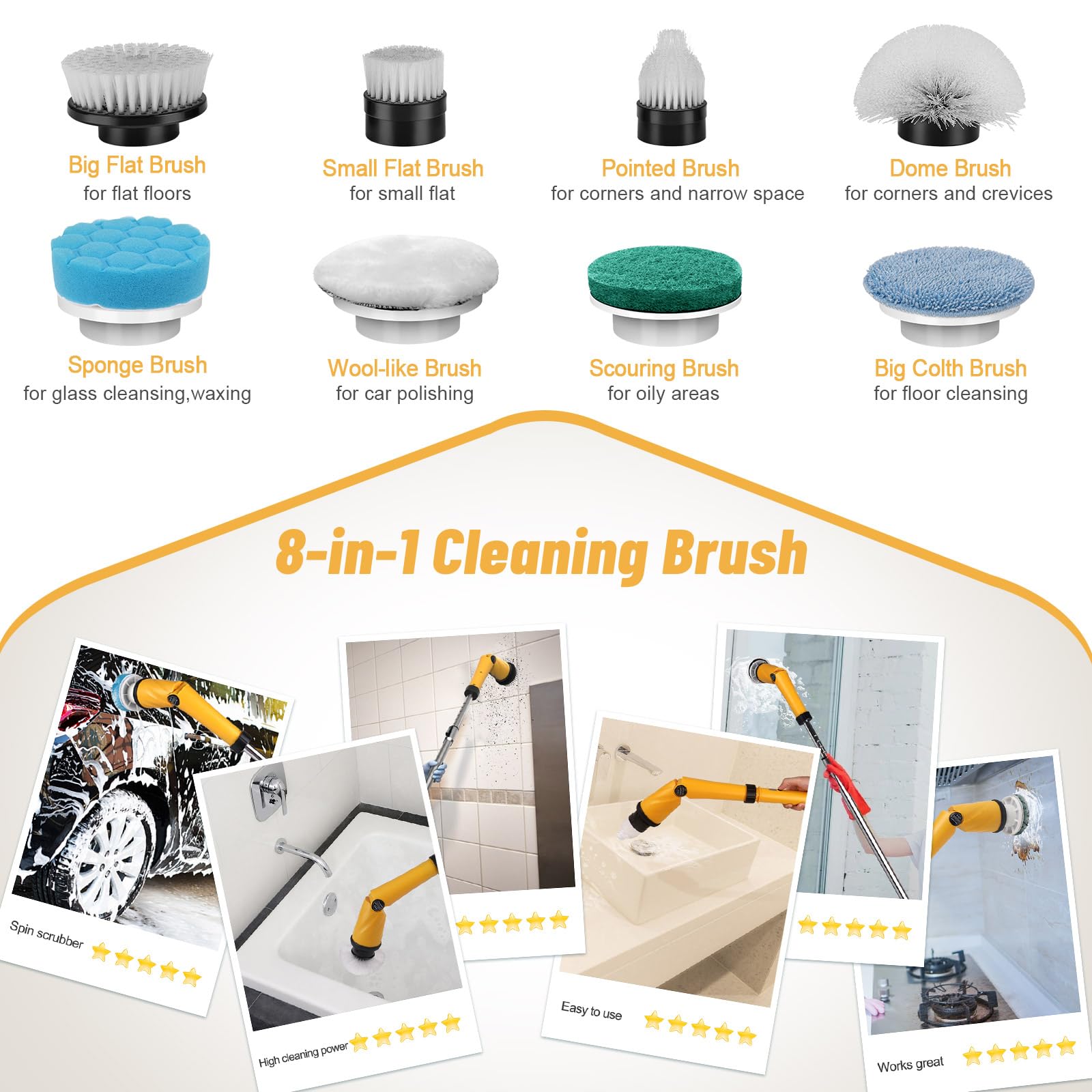 Soft bristle brushes and cloth brushes included