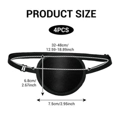 Eyepatch with adjustable strap showing 32-48 cm range