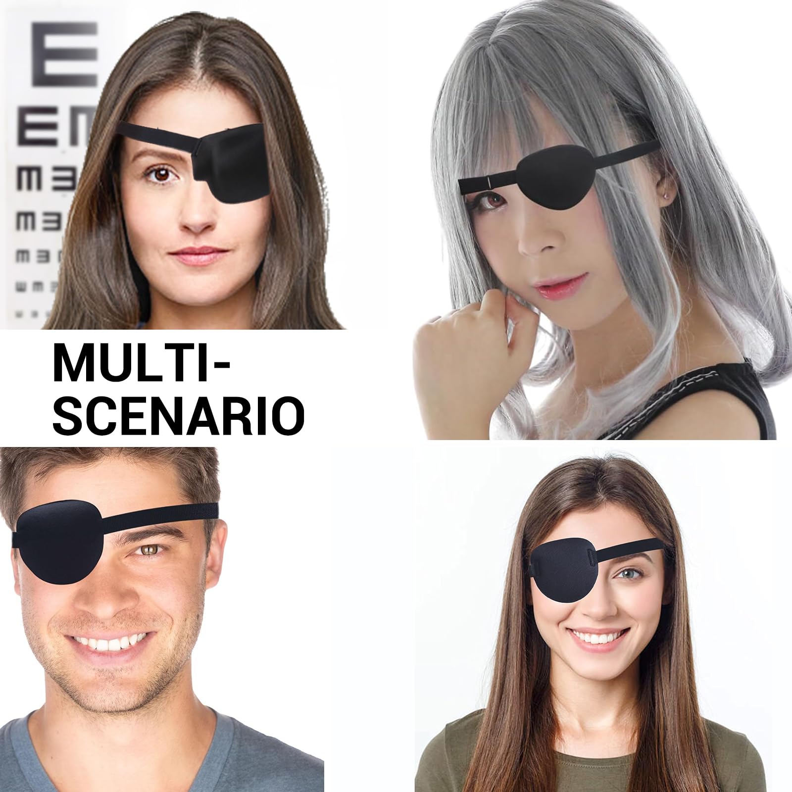 Perfect for cosplay and themed parties with black eyepatches