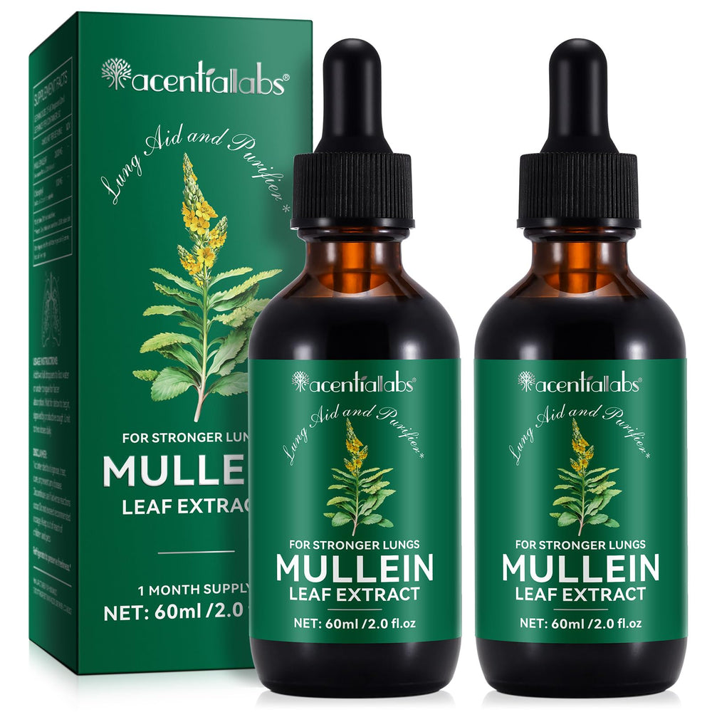 Two bottles of QJCWXIAOX Mullein Drops for lungs