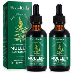 Two bottles of QJCWXIAOX Mullein Drops for lungs