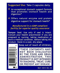 Vegan organic digestion supplement capsules and bottle