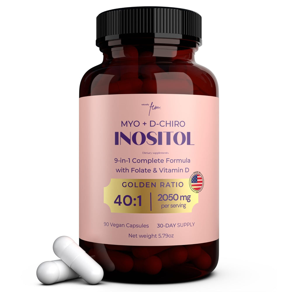 Product front-packaging showing QSTA Myo-Inositol & D-Chiro Inositol 90 capsules
