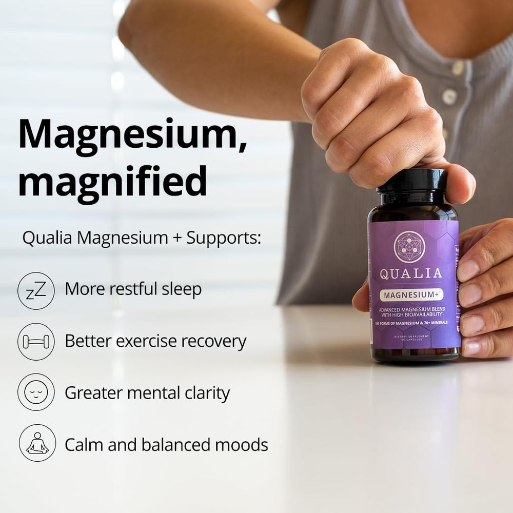 Infographic showing 10 forms of magnesium in Qualia Magnesium+