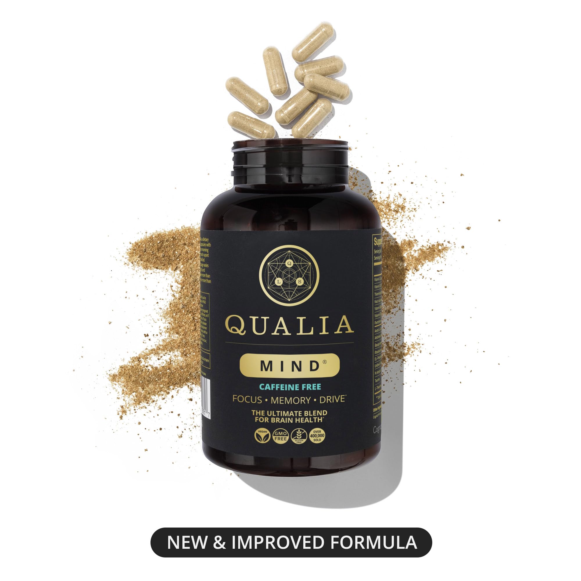 Person experiencing heightened focus and productivity with Qualia Mind Caffeine Free