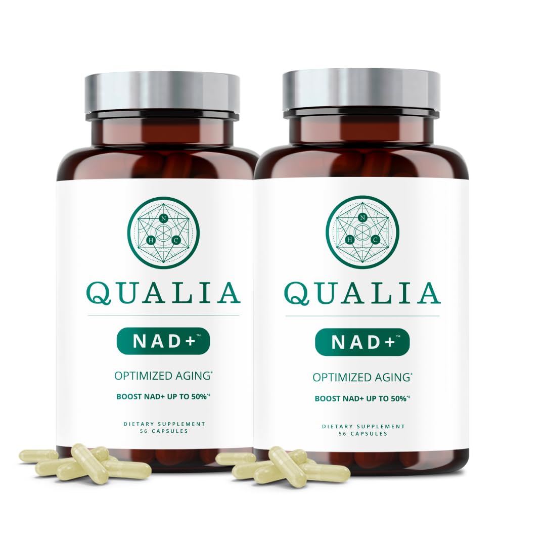 Qualia NAD+ bottle and label close-up