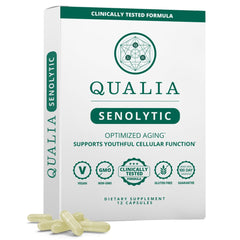 Bottle of Qualia Life Sciences Senolytic supplement