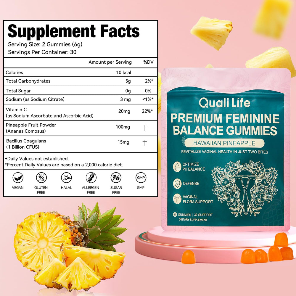 Nutritional information concept image for gummies
