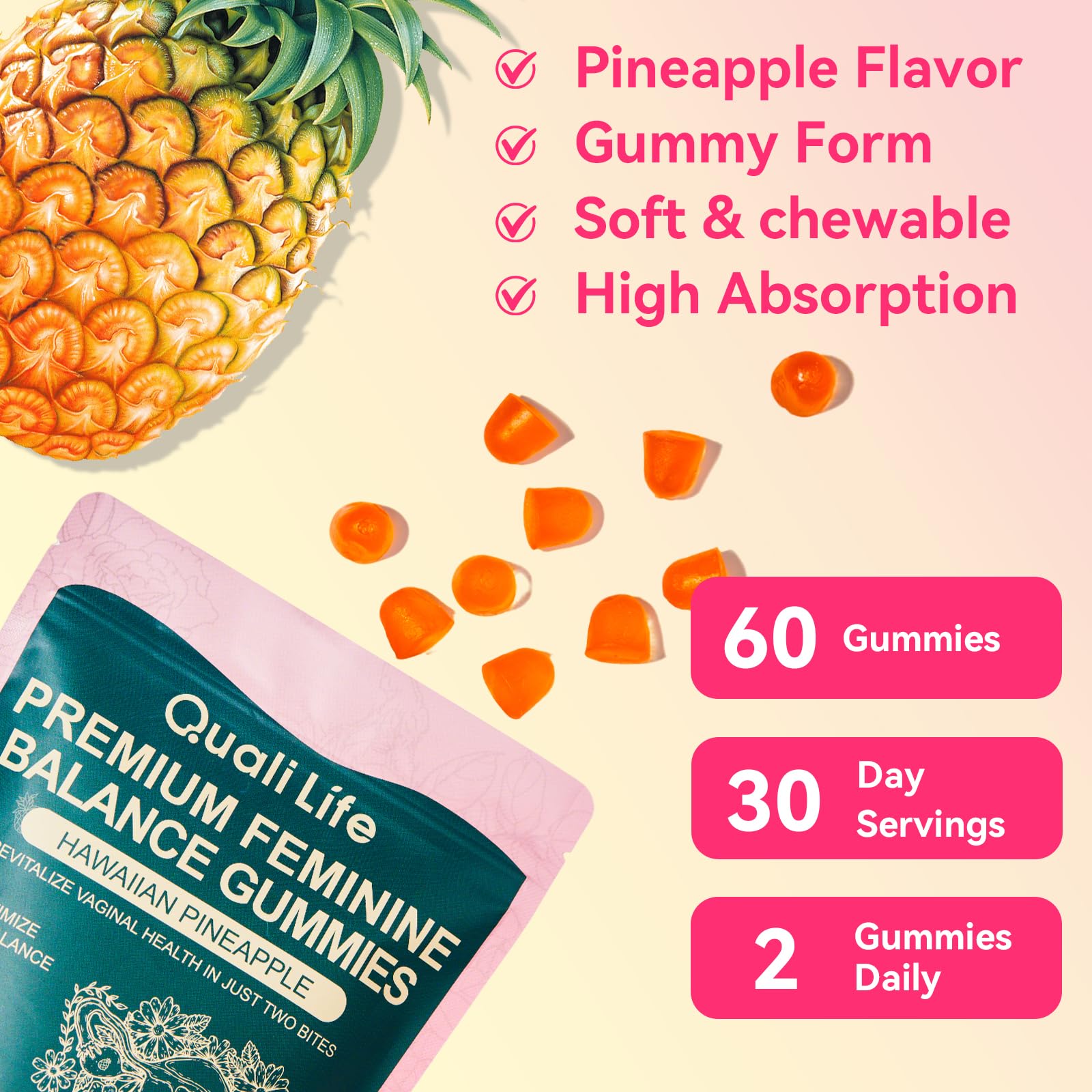 Pineapple flavor concept with gummies
